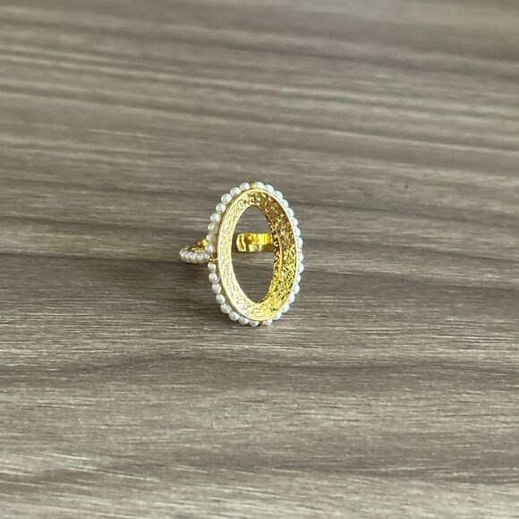 Gold and Silver Women's Ring Q407 - Picture 4 of 8